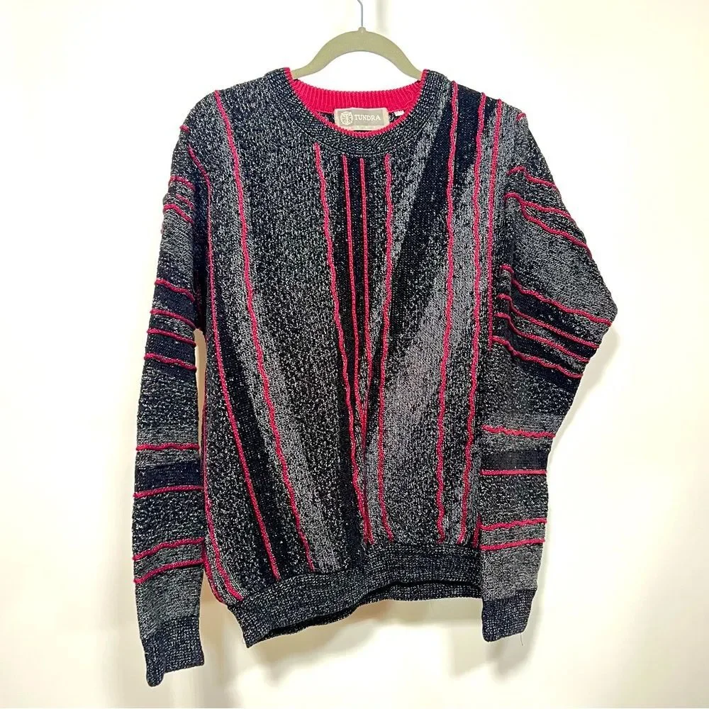Vintage Tundra Canada Coogi Style 3D Knit Sweater